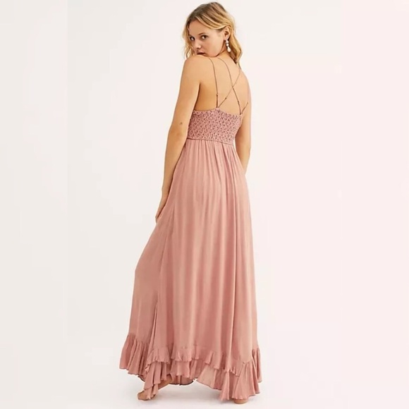 NWT FP Free People One Adella Maxi Slip Dress $128 Rose Pink - Picture 3 of 12